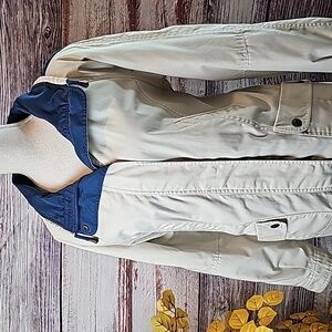 PACIFIC TRAIL TAN BLUE LINED HEAVY ZIP-UP JACKET COAT
